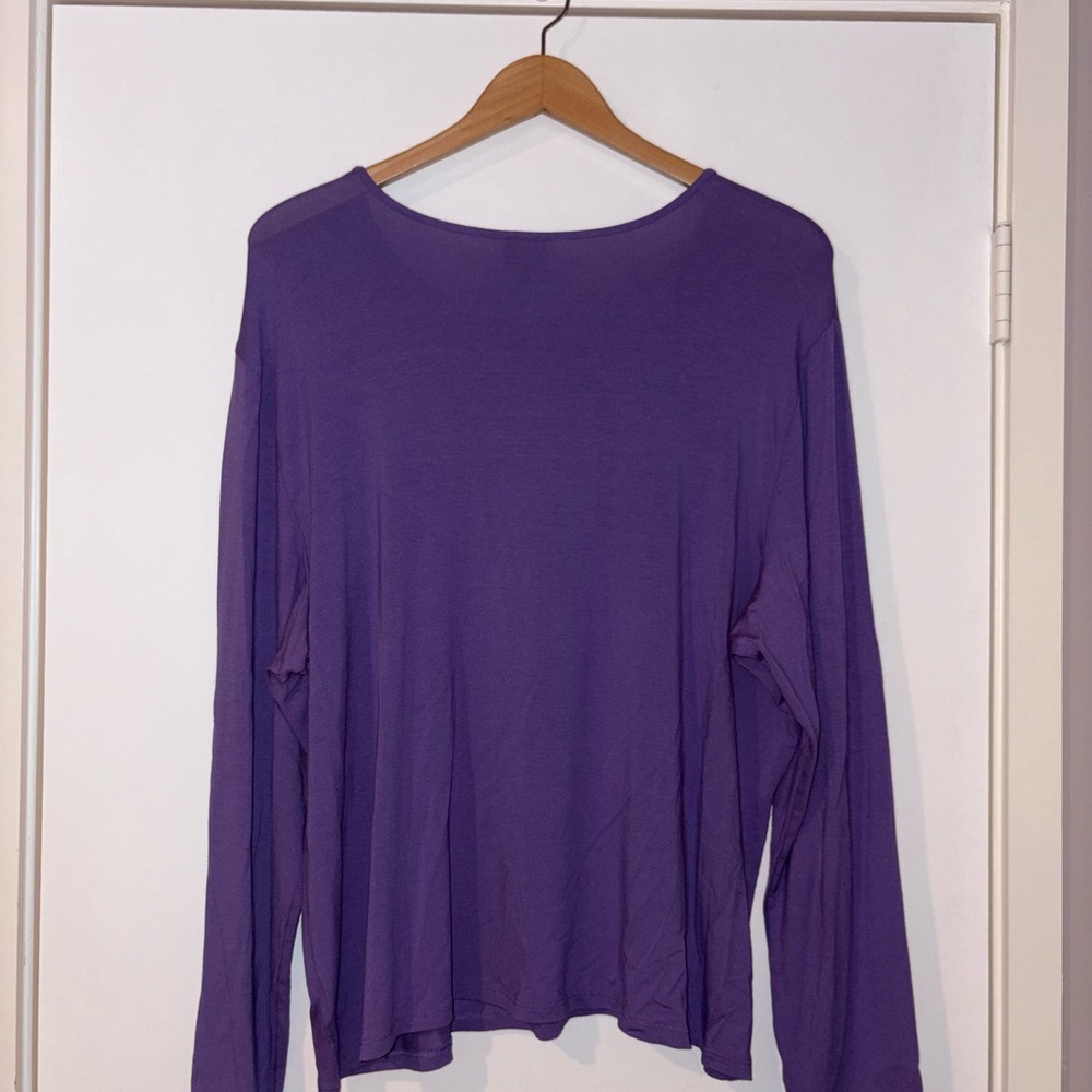 Eileen Fisher Purple Long Sleeve Top - Picture 4 of 5